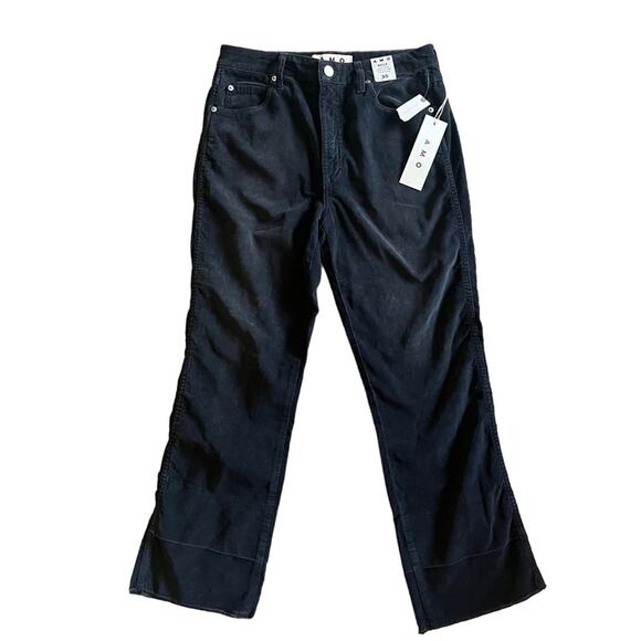 AMO | NWT Anthropologie Bella Slight Boot Cut High Rise Velveteen Pants Black 30 - Picture 5 of 12